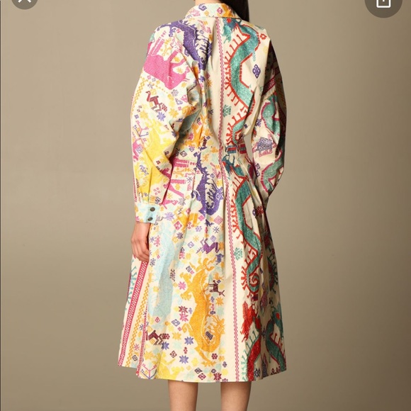 ETRO
Vulcano Print Long Sleeve Cotton Dress 46 NWT - Picture 9 of 16